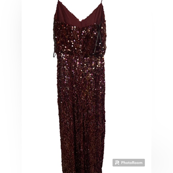Wayf burgundy sequined the Savannah blouson evening Dress ladies xs extra small - Picture 2 of 12
